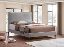 Load image into Gallery viewer, Grey Or Crème Velvet Fabric Platform Bed