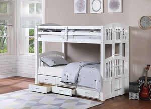 SINGLE/SINGLE BUNK BED WITH TRUNDLE & DRAWERS