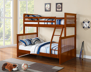 SOLID WOOD SINGLE OVER DOUBLE BUNK BED FRAME 122