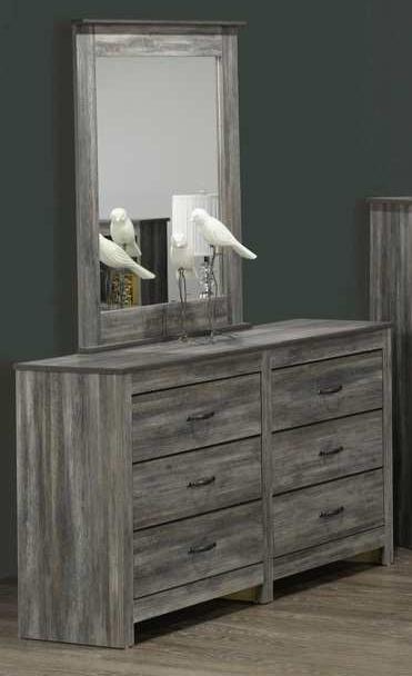 6730- 6 Drawer Dresser W. Mirror (16 Colour Options)