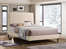 Load image into Gallery viewer, Grey Or Crème Velvet Fabric Platform Bed