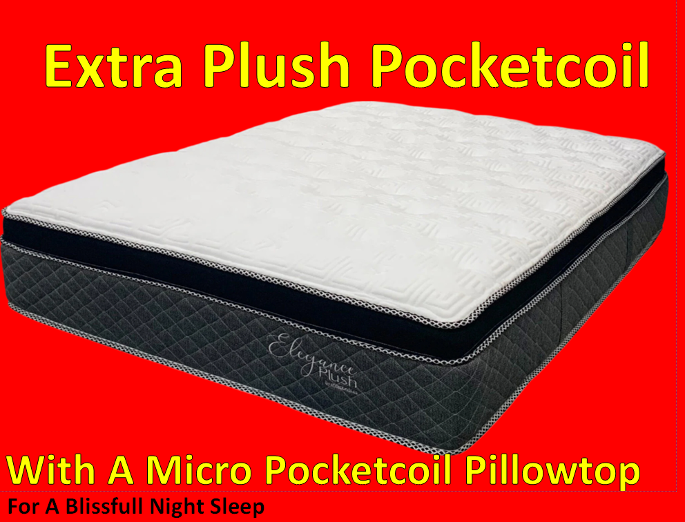 Elegance Plush Rolled Pocket Coil On Pocket Coil Mattress On Gel Memory Foam