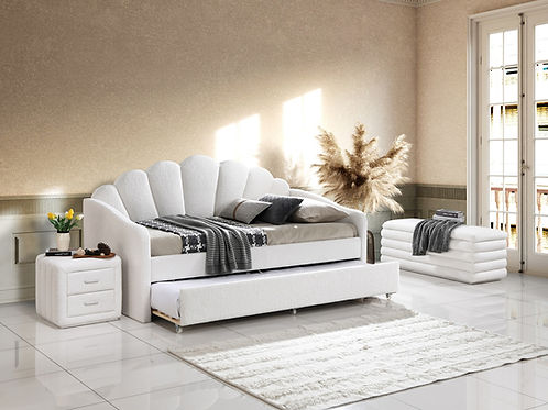 White Teddy Bear Fabric Bed