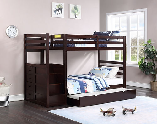 Single/Single Or Single/Double Stair Bunk Bed