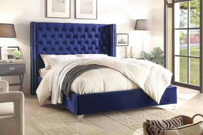 Multi Colour Platform Bed (Velvet Grey, Pink, Black, Blue, White, And Fabric Grey