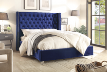 Load image into Gallery viewer, Multi Colour Platform Bed (Velvet Grey, Pink, Black, Blue, White, And Fabric Grey