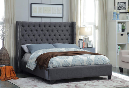 Multi Colour Platform Bed (Velvet Grey, Pink, Black, Blue, White, And Fabric Grey