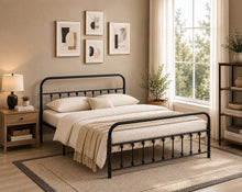 Load image into Gallery viewer, Black Metal Spindle Bedframe