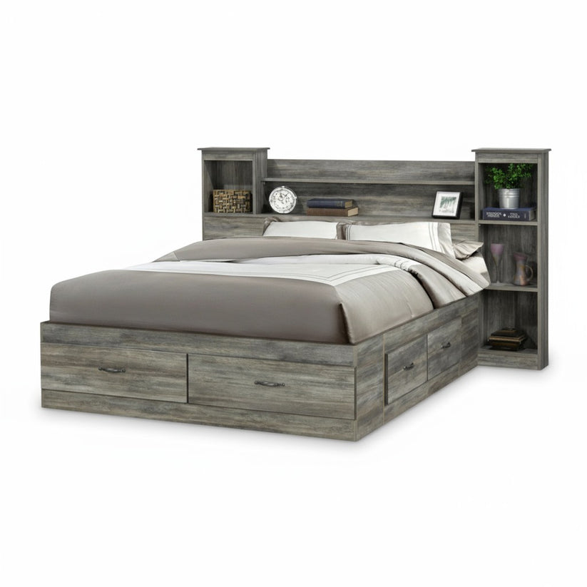 6730- BookShelf Bed With 6 Storage Drawers  (16 Colour Options)