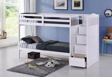 Load image into Gallery viewer, Single over Single Bunk Bed With Stairs Comes With Double On Bottom Option