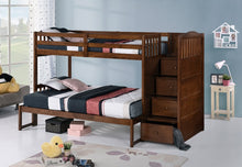 Load image into Gallery viewer, Single over Single Bunk Bed With Stairs Comes With Double On Bottom Option