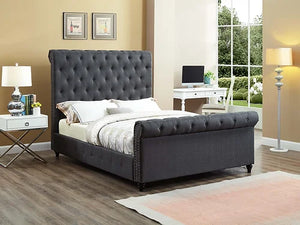 IF-5750 Queen Bed Dark Grey Platform Floor Model