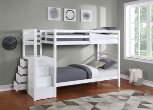 B-1892 (Single/Single)  Or (Single /Double) Stair Bunk Bed