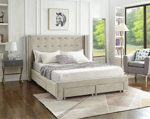 IF-5322 Designer Crème Storage Bed