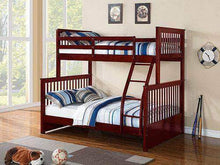 Load image into Gallery viewer, SOLID WOOD SINGLE OVER DOUBLE BUNK BED FRAME 122