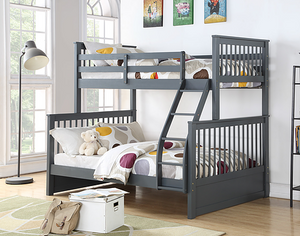 SOLID WOOD SINGLE OVER DOUBLE BUNK BED FRAME 122