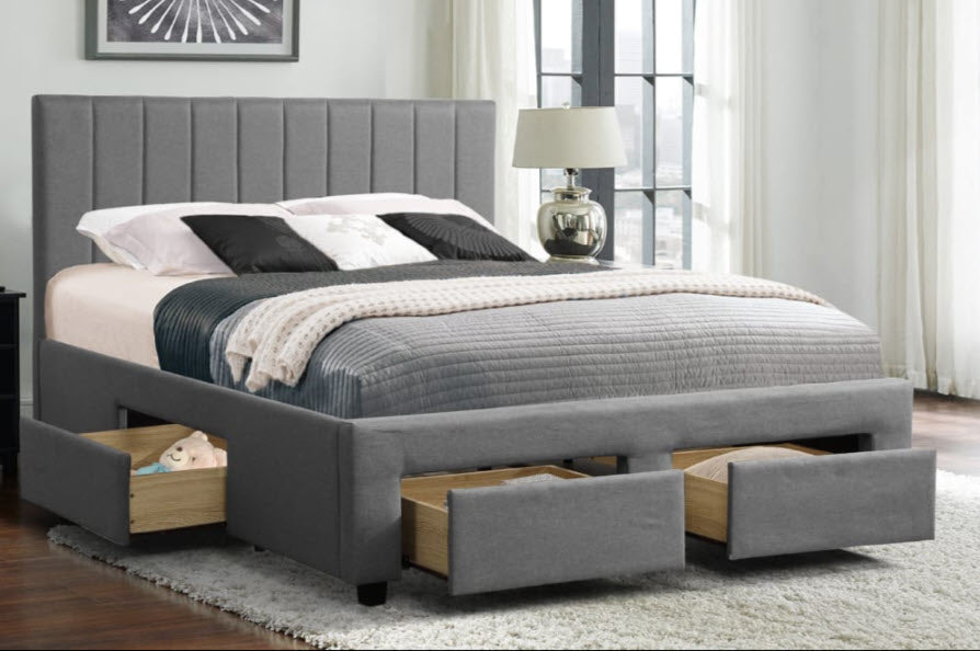 Titus Storage Bed Light Grey T-2157